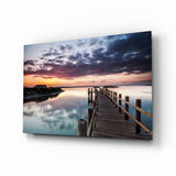 Sunset on the Beach Glass Wall Art.