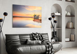 Ship On The Beach Glass Wall Art.