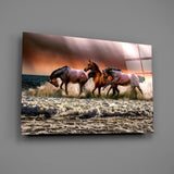 Horses Glass Wall Art.