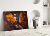 Abstract Woman Portrait Glass Wall Art.
