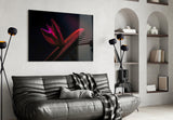 Red Leaf Glass Wall Art.