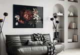 Floral Pattern Glass Wall Art.