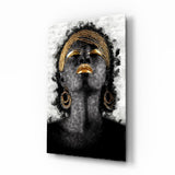 African Woman Portrait Glass Wall Art.
