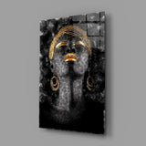 African Woman Portrait Glass Wall Art.
