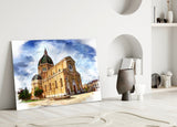 Historical Building Glass Wall Art.