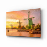 Windmills Glass Wall Art.
