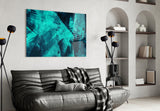 Green Abstract Pattern Glass Wall Art.