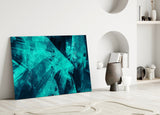 Green Abstract Pattern Glass Wall Art.