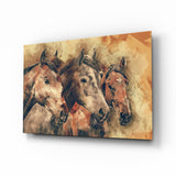 Horses Glass Wall Art.