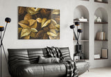 Yellow Leaf Glass Wall Art.