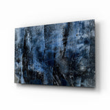 Blue Abstract Pattern Glass Wall Art.