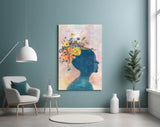 Woman Portrait Glass Wall Art.