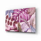 Tropical Leaves Glass Wall Art.