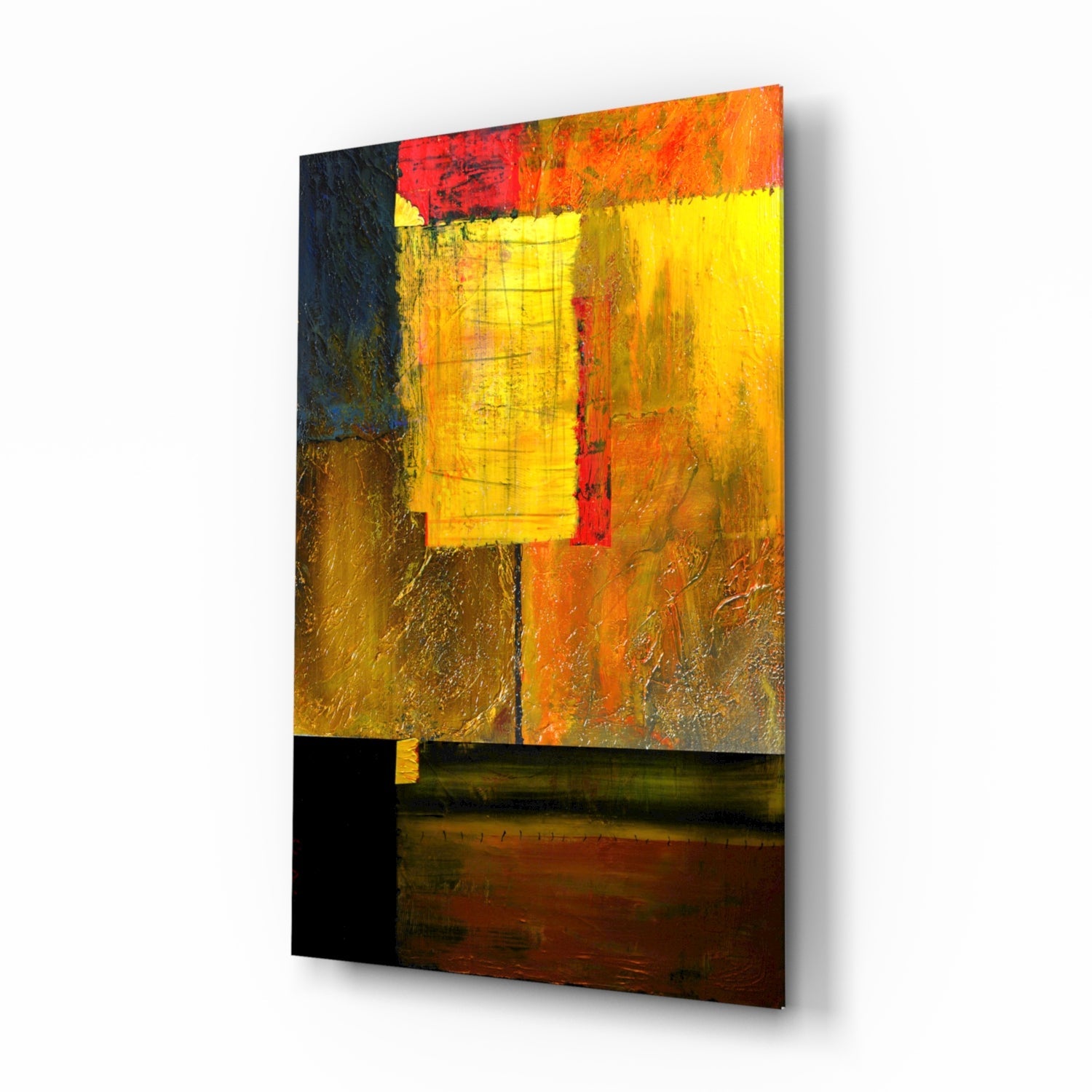 Abstract Colors Glass Wall Art.