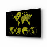 Continents Glass Wall Art.