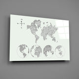 Continents Glass Wall Art.