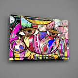 Abstract Owl Glass Wall Art.