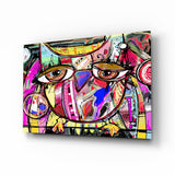Abstract Owl Glass Wall Art.