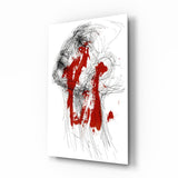 Red Thoughts Glass Wall Art.
