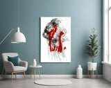 Red Thoughts Glass Wall Art.