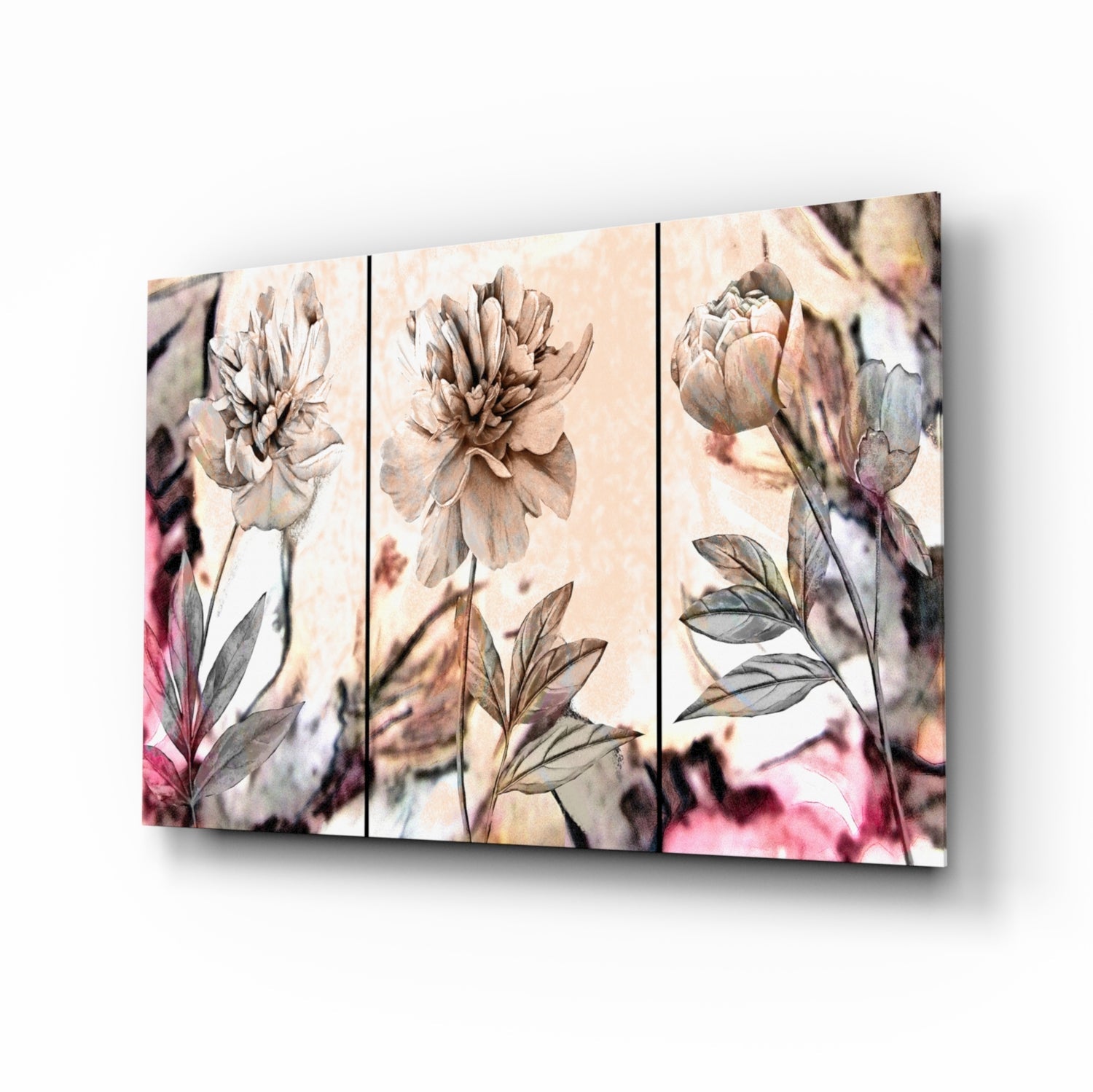 Flowers Glass Wall Art.