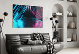 Neon Lights Glass Wall Art.