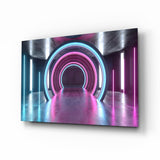 Neon Lights Glass Wall Art.