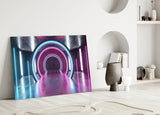 Neon Lights Glass Wall Art.