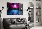 Neon Lights Glass Wall Art.