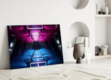 Neon Lights Glass Wall Art.