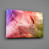 Macro Leaves Glass Wall Art.