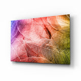 Macro Leaves Glass Wall Art.