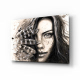 Woman Portrait Glass Wall Art.