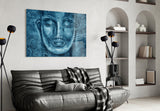 Mystical Blue Sculpture Glass Wall Art.