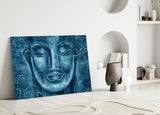 Mystical Blue Sculpture Glass Wall Art.