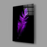 Purple Feather Glass Wall Art.