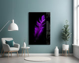 Purple Feather Glass Wall Art.