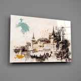 Tower Illustration Glass Wall Art.