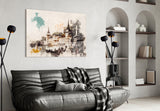 Tower Illustration Glass Wall Art.