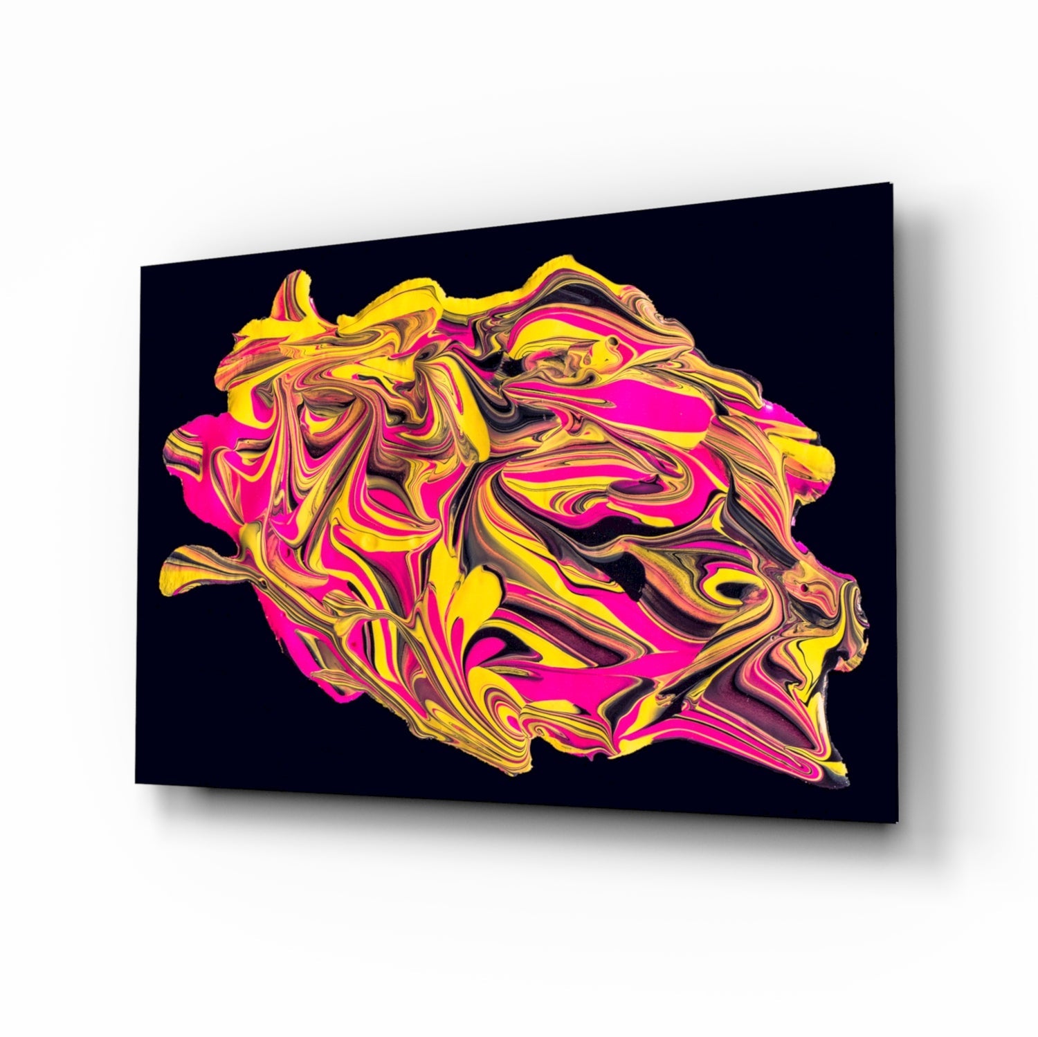 The Harmony of Yellow and Pink Glass Wall Art.