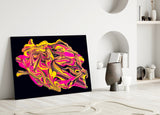 The Harmony of Yellow and Pink Glass Wall Art.