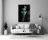 Abstract Colorful Flowers Glass Wall Art.