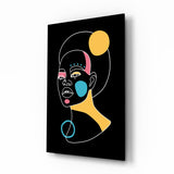 Abstract Colorful Portrait Glass Wall Art.