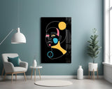 Abstract Colorful Portrait Glass Wall Art.