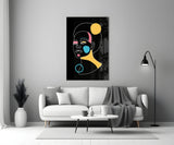 Abstract Colorful Portrait Glass Wall Art.