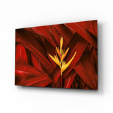 Red Leaves Glass Wall Art.