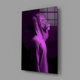 Purple Lion Head Glass Wall Art.