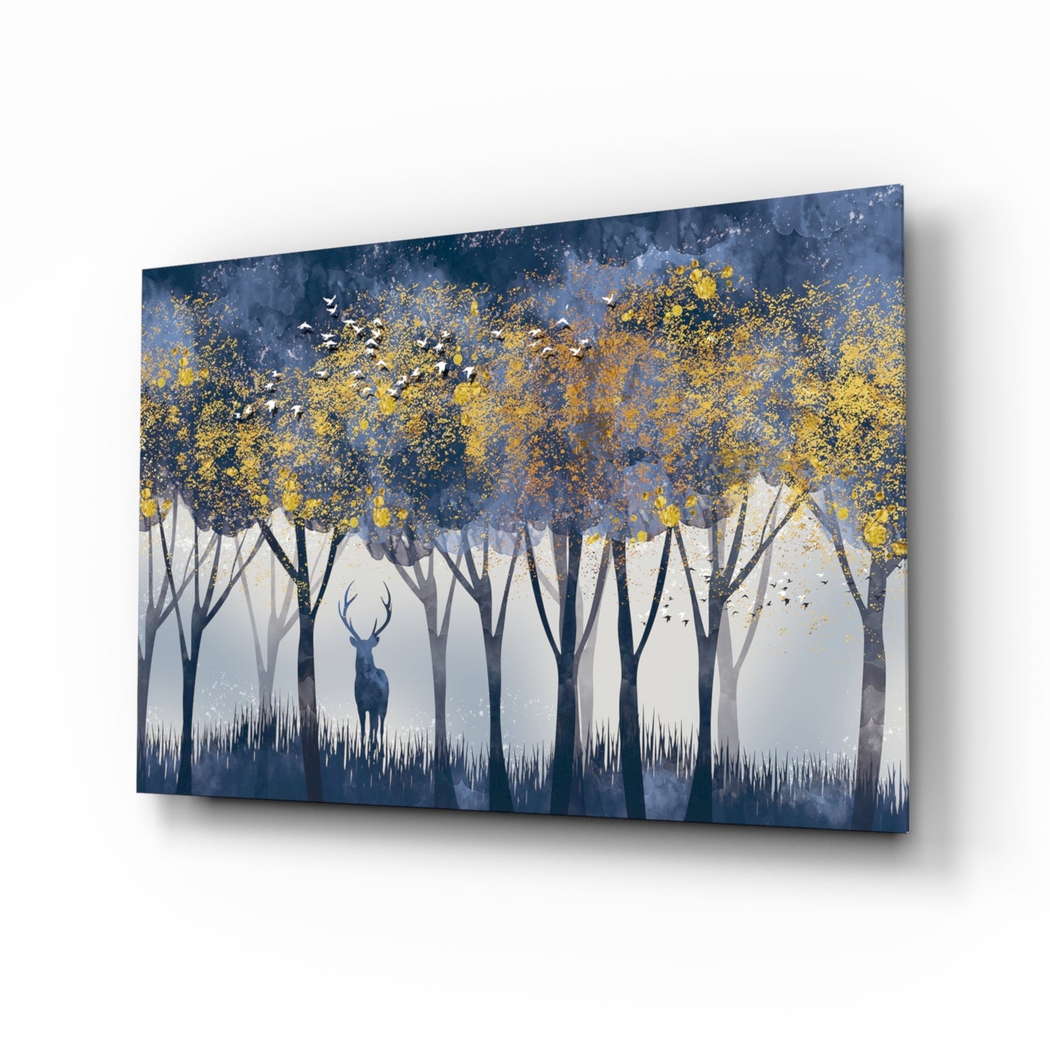 Lonely Deer Glass Wall Art.