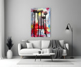 Flower Silhouettes Glass Wall Art.