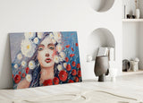 Women and Flowers Glass Wall Art.